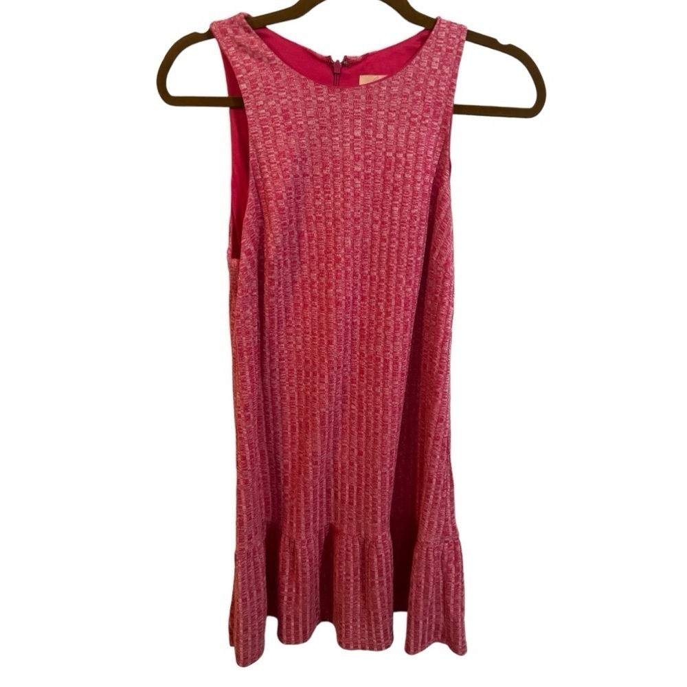 Hutch Pink Ribbed Sleeveless Dress with Ruffled Bottom